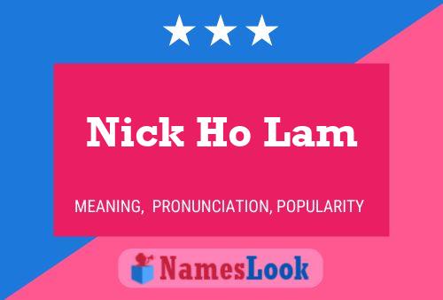 Nick Ho Lam Naam Poster