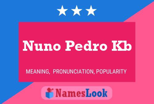 Nuno Pedro Kb Naam Poster