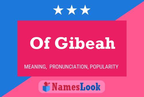 Of Gibeah Naam Poster