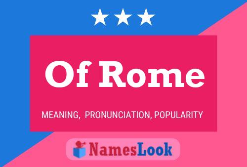 Of Rome Naam Poster