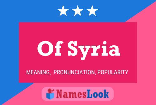 Of Syria Naam Poster