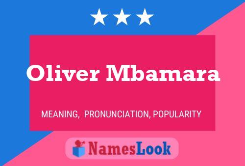 Oliver Mbamara Naam Poster