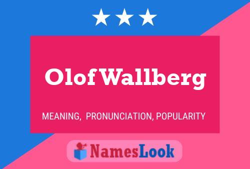 Olof Wallberg Naam Poster