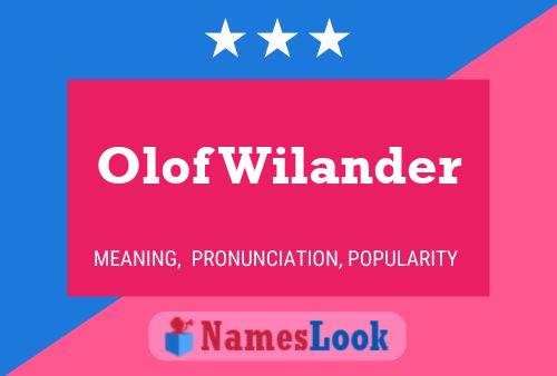 Olof Wilander Naam Poster