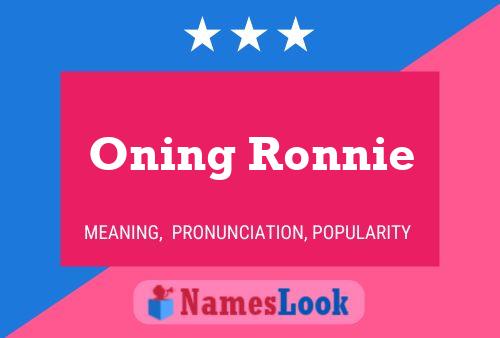 Oning Ronnie Naam Poster