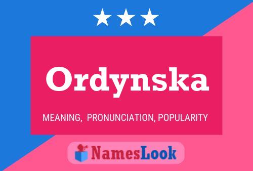 Ordynska Naam Poster