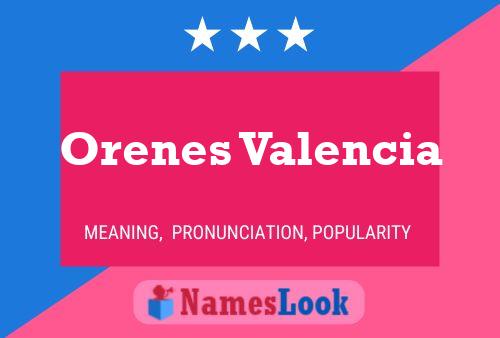 Orenes Valencia Naam Poster