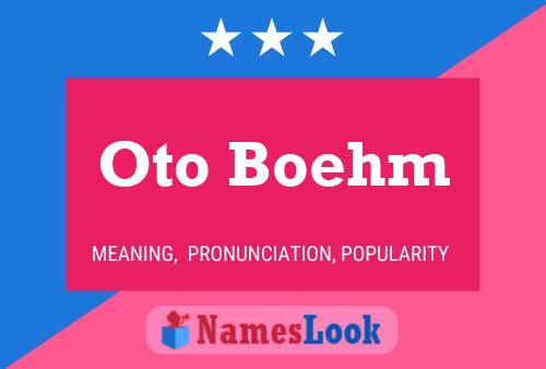 Oto Boehm Naam Poster