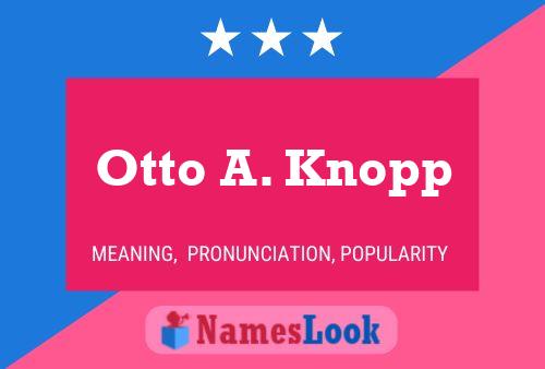 Otto A. Knopp Naam Poster