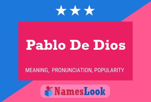 Pablo De Dios Naam Poster