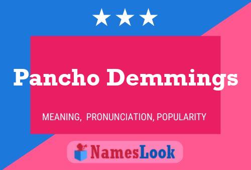 Pancho Demmings Naam Poster