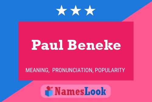 Paul Beneke Naam Poster