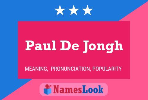 Paul De Jongh Naam Poster