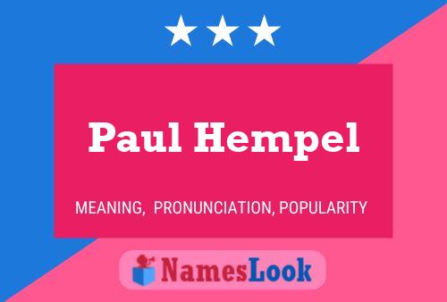 Paul Hempel Naam Poster