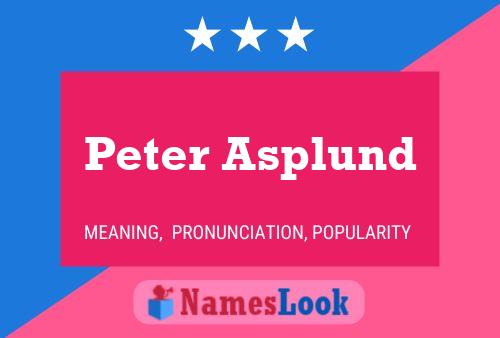 Peter Asplund Naam Poster