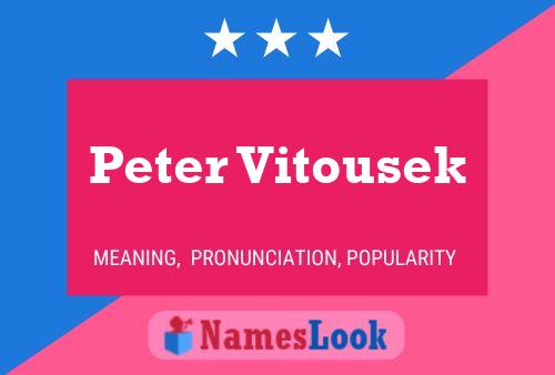 Peter Vitousek Naam Poster