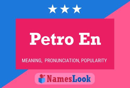 Petro En Naam Poster