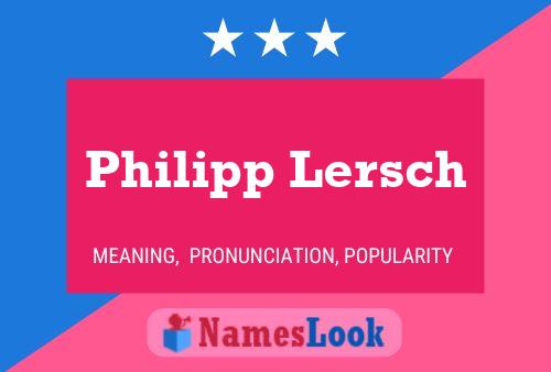 Philipp Lersch Naam Poster