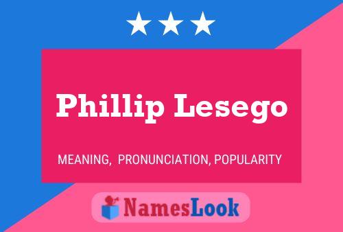 Phillip Lesego Naam Poster