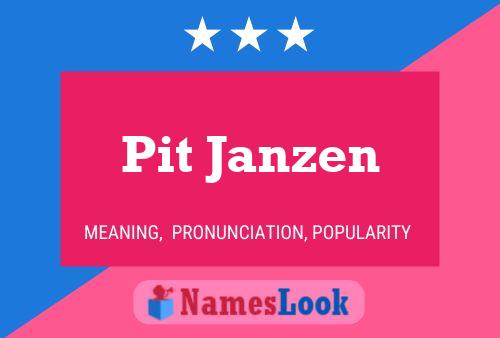 Pit Janzen Naam Poster