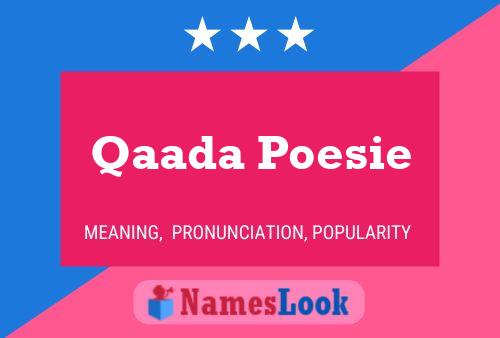 Qaada Poesie Naam Poster