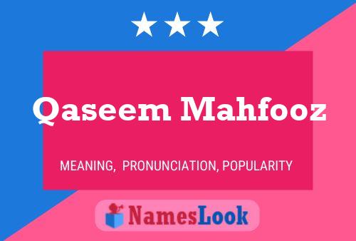 Qaseem Mahfooz Naam Poster