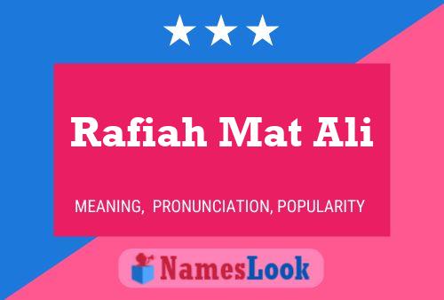 Rafiah Mat Ali Naam Poster