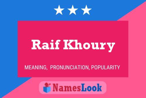 Raif Khoury Naam Poster