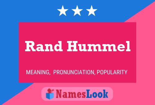 Rand Hummel Naam Poster