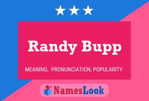 Randy Bupp Naam Poster