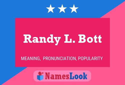 Randy L. Bott Naam Poster