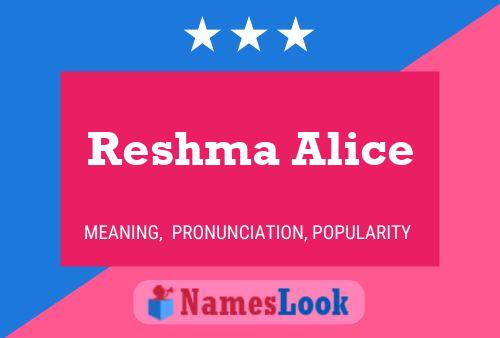 Reshma Alice Naam Poster