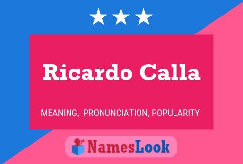 Ricardo Calla Naam Poster