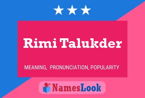 Rimi Talukder Naam Poster