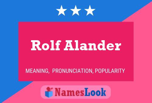 Rolf Alander Naam Poster