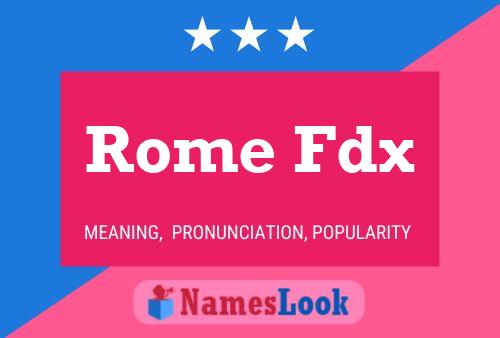 Rome Fdx Naam Poster