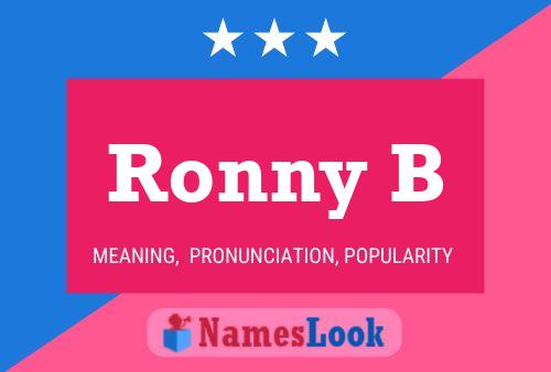 Ronny B Naam Poster