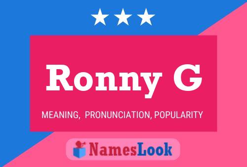 Ronny G Naam Poster