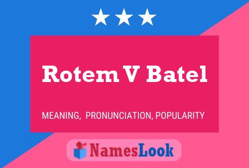 Rotem V Batel Naam Poster