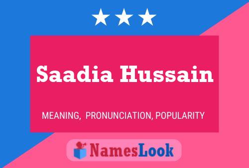 Saadia Hussain Naam Poster