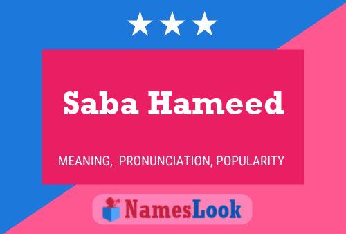 Saba Hameed Naam Poster