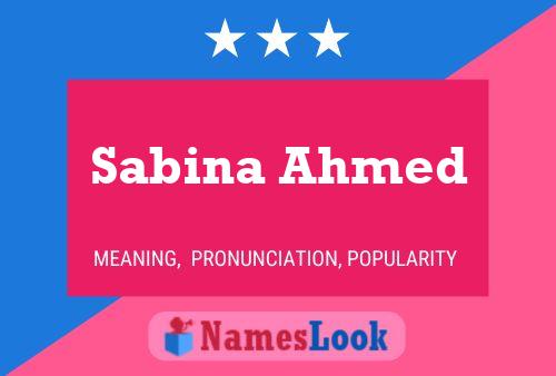 Sabina Ahmed Naam Poster