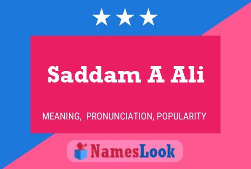 Saddam A Ali Naam Poster