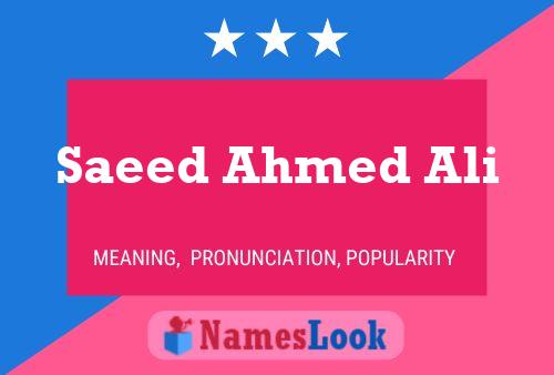 Saeed Ahmed Ali Naam Poster