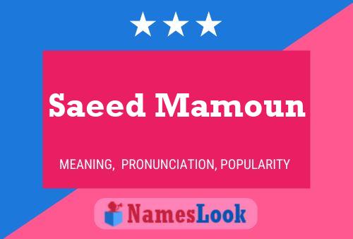 Saeed Mamoun Naam Poster