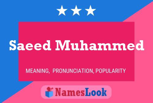 Saeed Muhammed Naam Poster