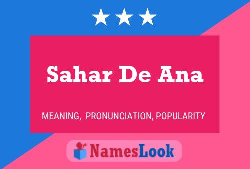 Sahar De Ana Naam Poster