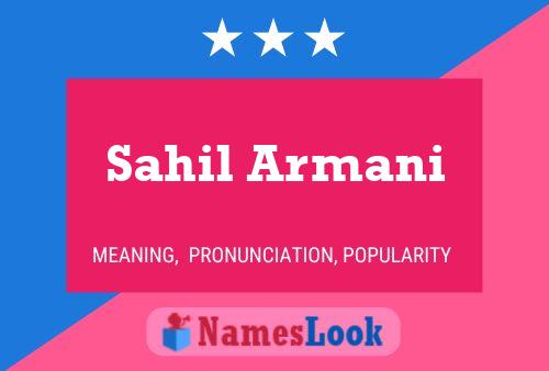 Sahil Armani Naam Poster