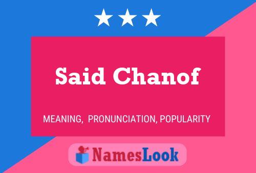 Said Chanof Naam Poster