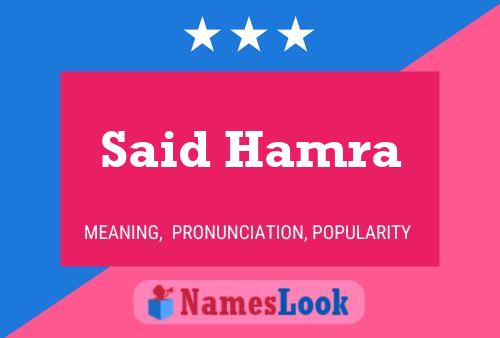 Said Hamra Naam Poster